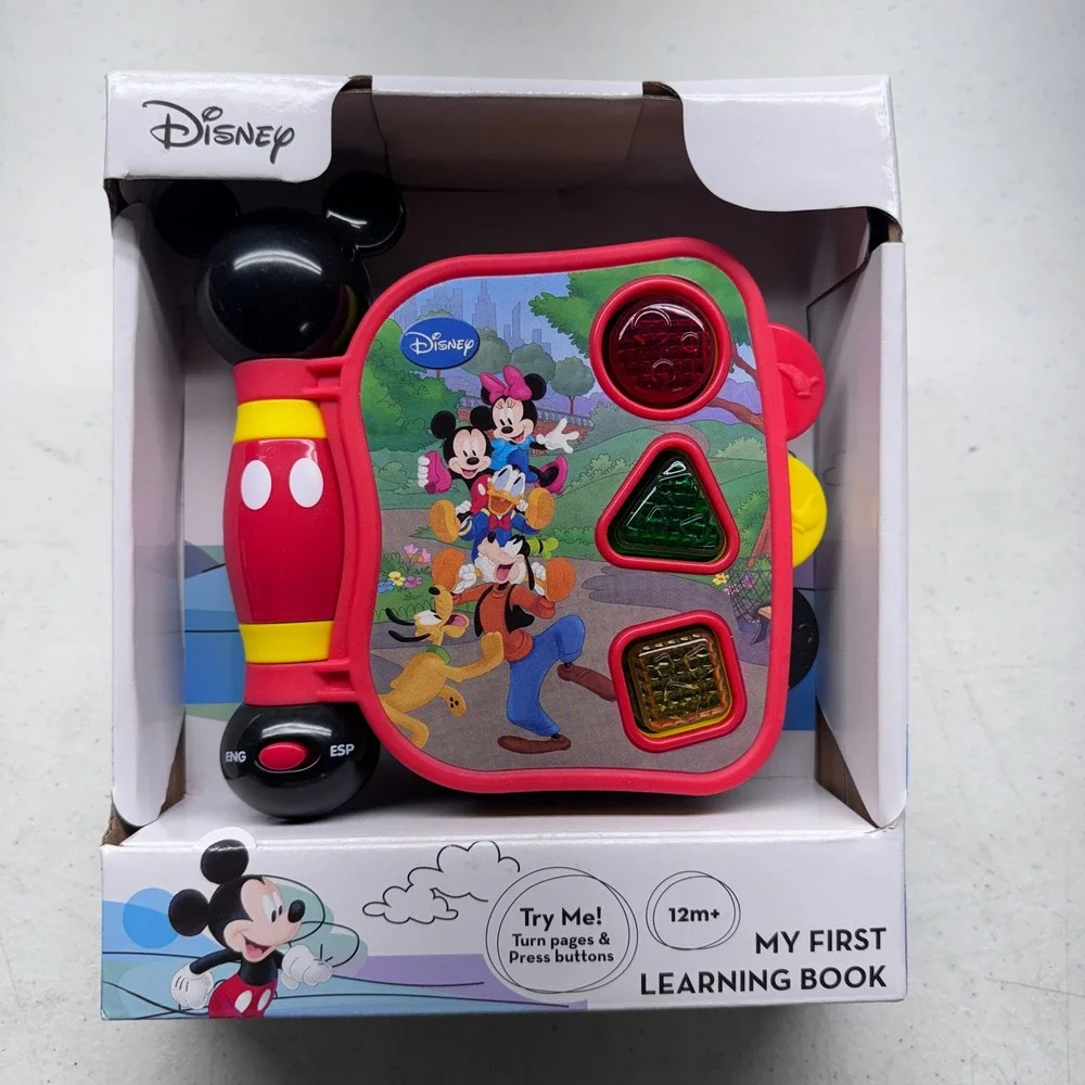 Disney Mickey Mouse My First Learning Book Bilingual English Spanish Light Sound